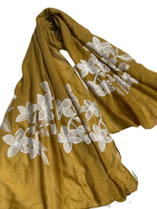 Embroidered Lawn Hijabs Color Mustard