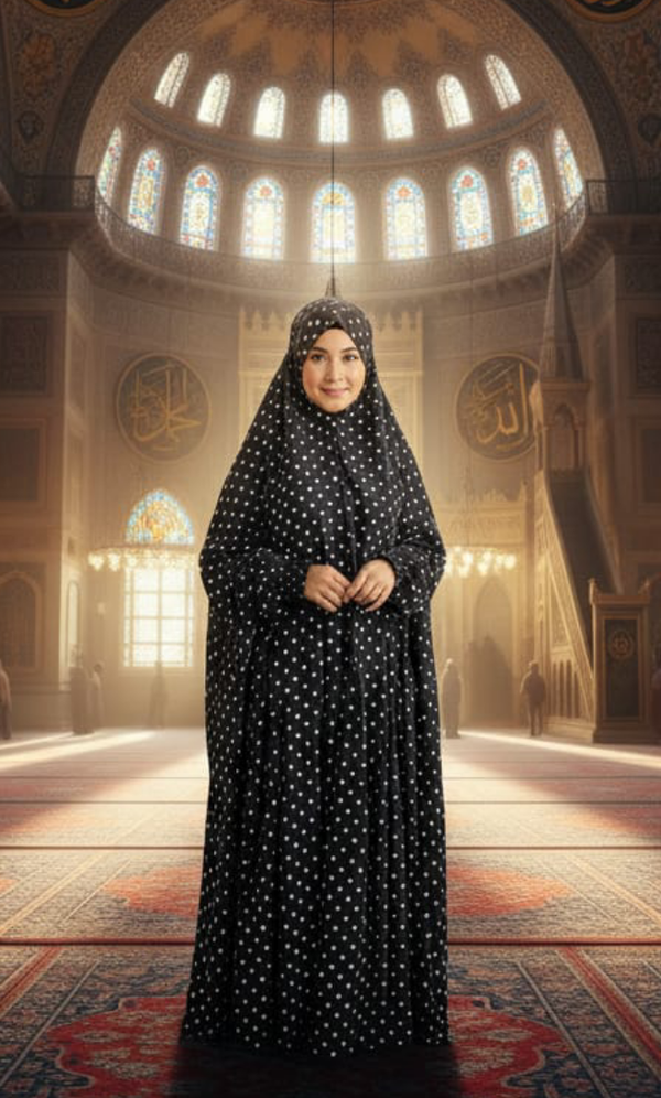 Stitch Namaz Chadar Polka Dots Print