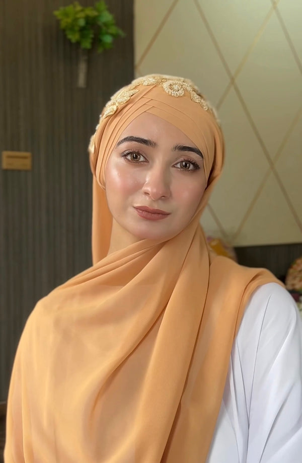 Cutwork Ready to Wear Hijab Color - Golden Skin