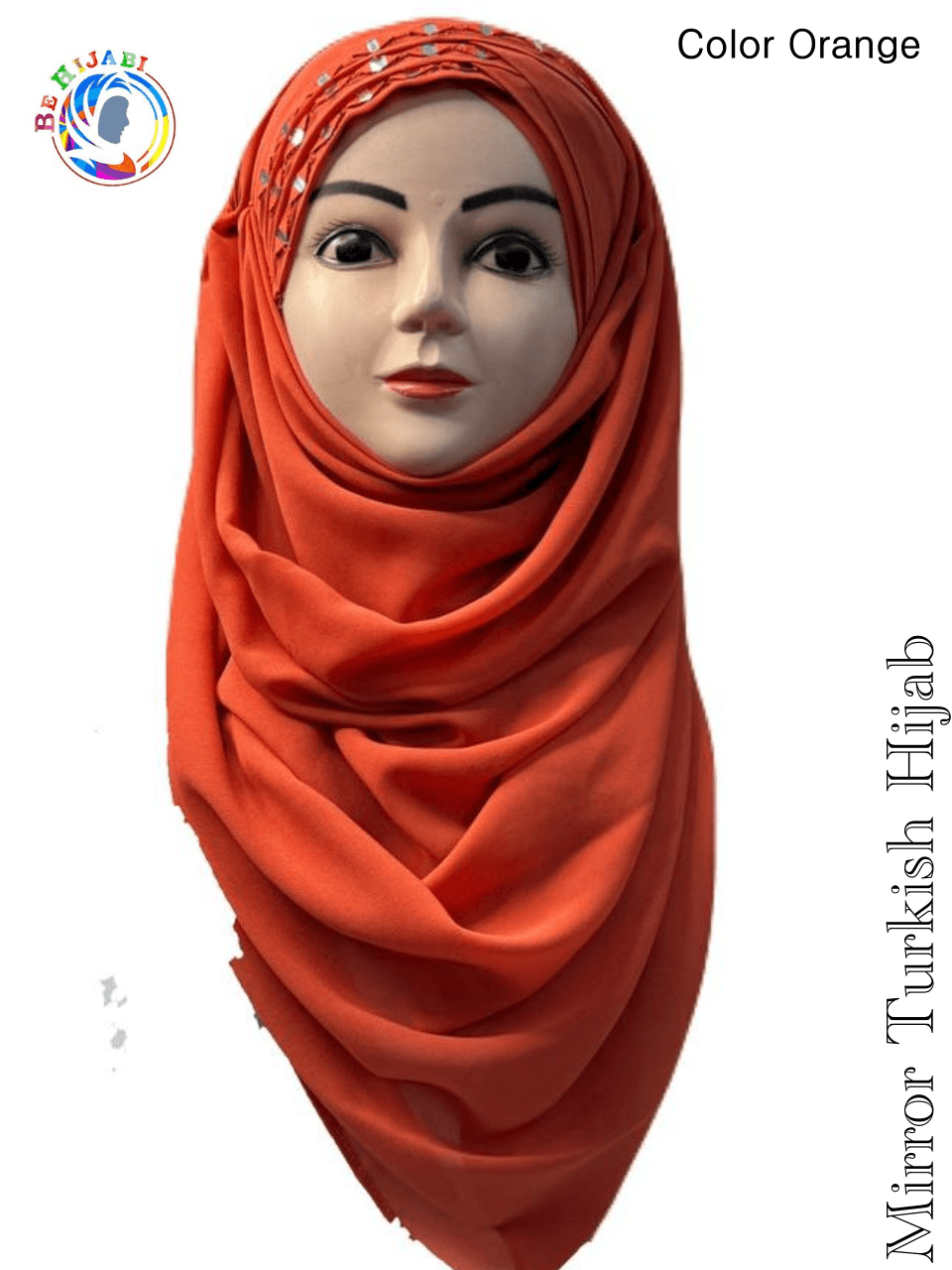 Mirror Turkish Ready To Wear Hijab Color Orange