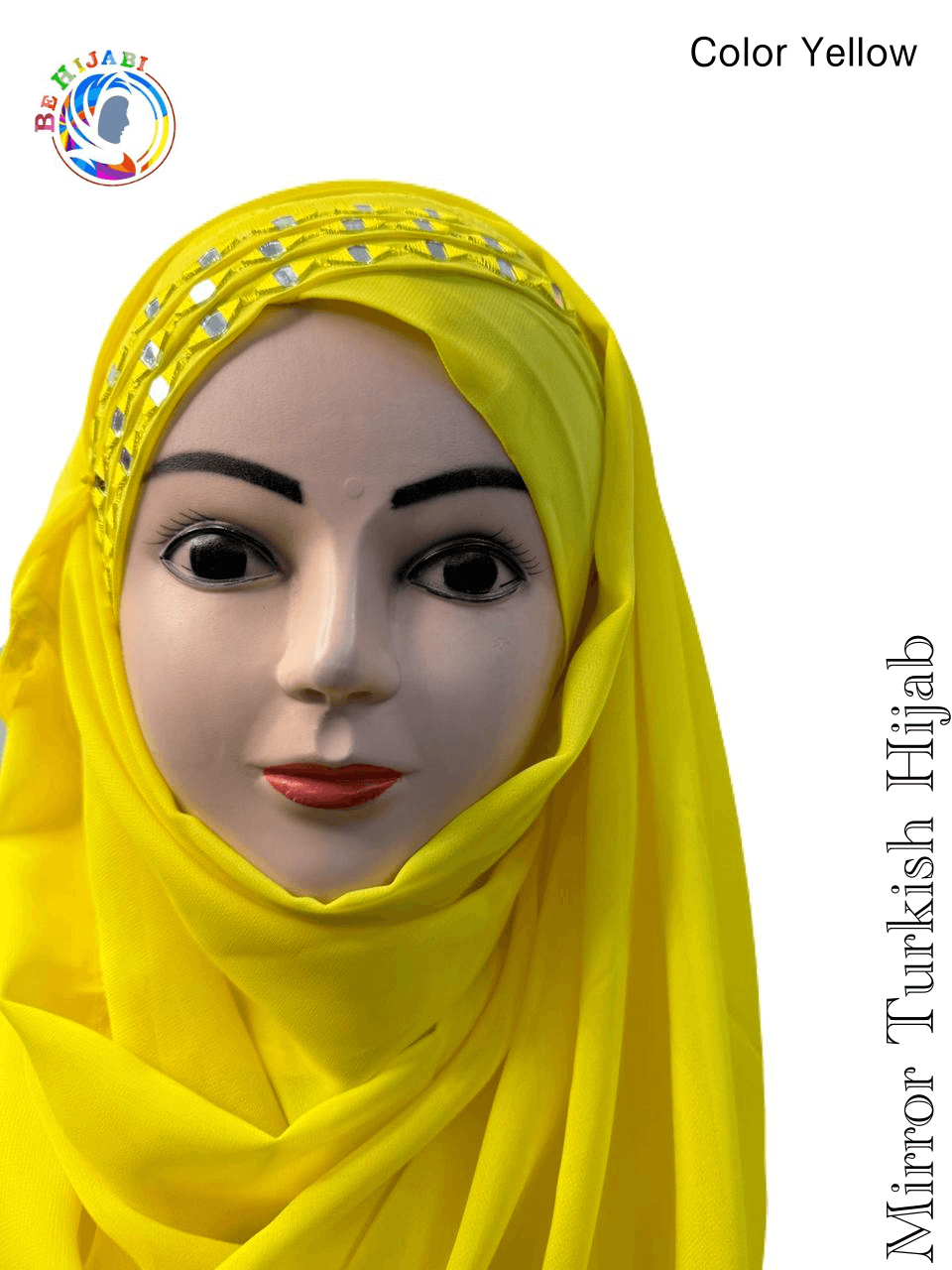 Mirror Turkish Ready To Wear Hijab Color Yellow