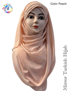 Mirror Turkish Ready To Wear Hijab Color Peach