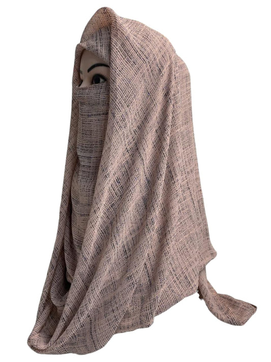 Printed Ninja Nector Hijab With Niqab Design D2