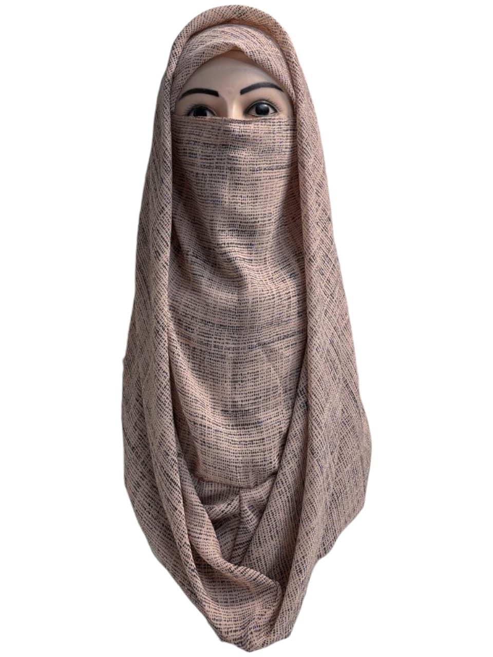 Printed Ninja Nector Hijab With Niqab Design D2