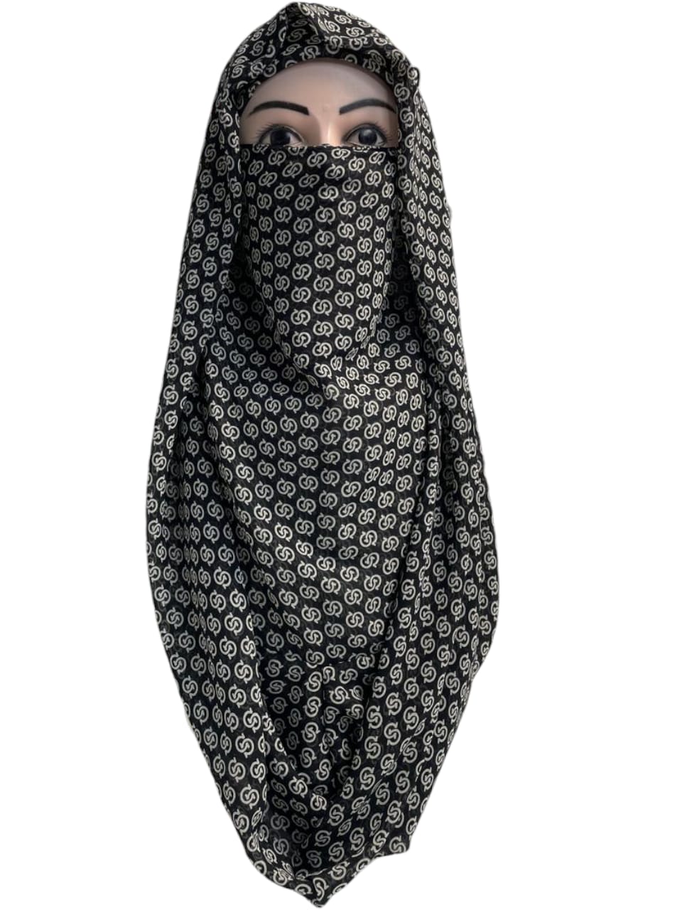 Printed Ninja Nector Hijab With Niqab Design D3