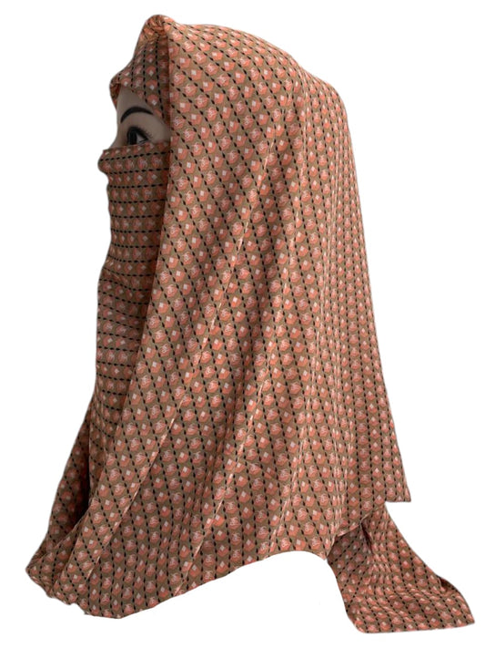 Printed Ninja Nector Hijab With Niqab Design D5