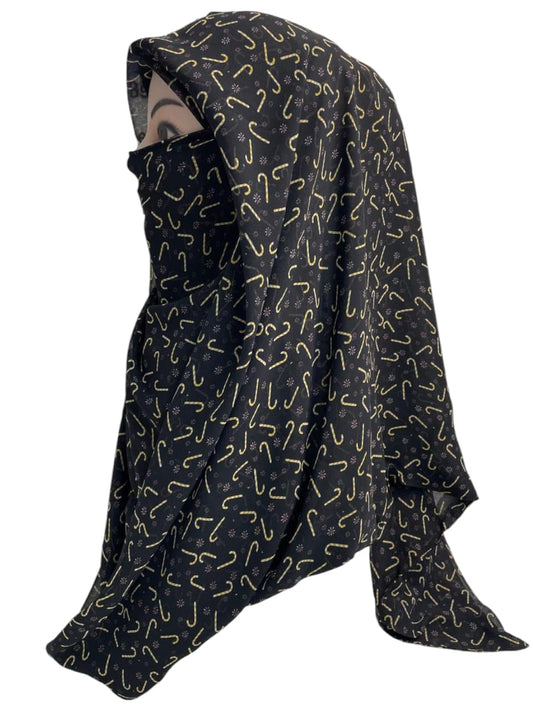 Printed Ninja Nector Hijab With Niqab Design D6