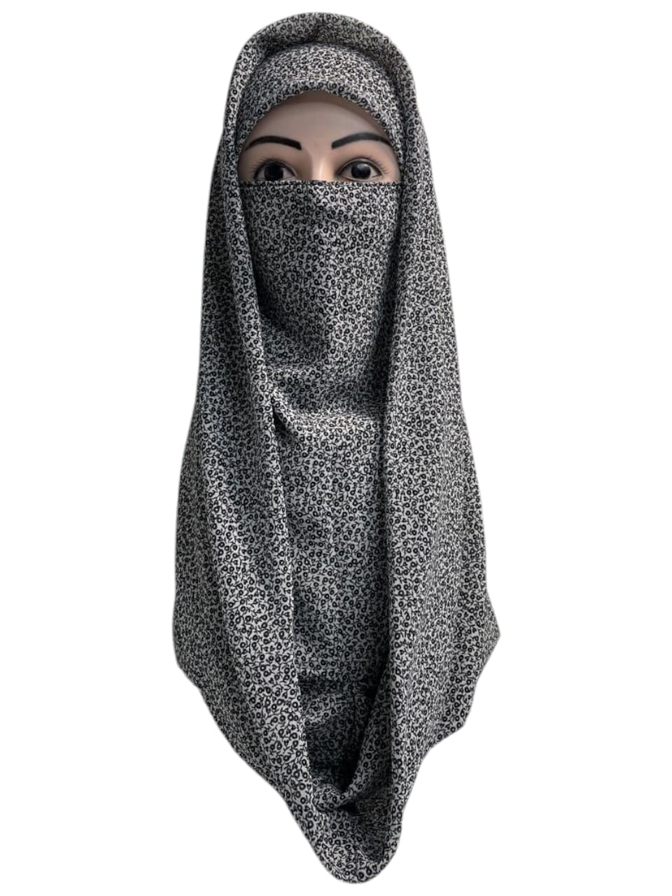 Printed Ninja Nector Hijab With Niqab Design D7