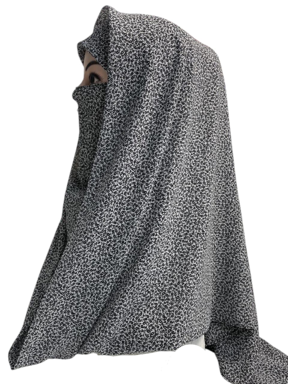 Printed Ninja Nector Hijab With Niqab Design D7