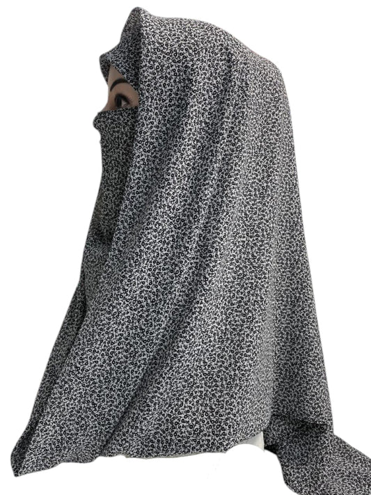 Printed Ninja Nector Hijab With Niqab Design D7