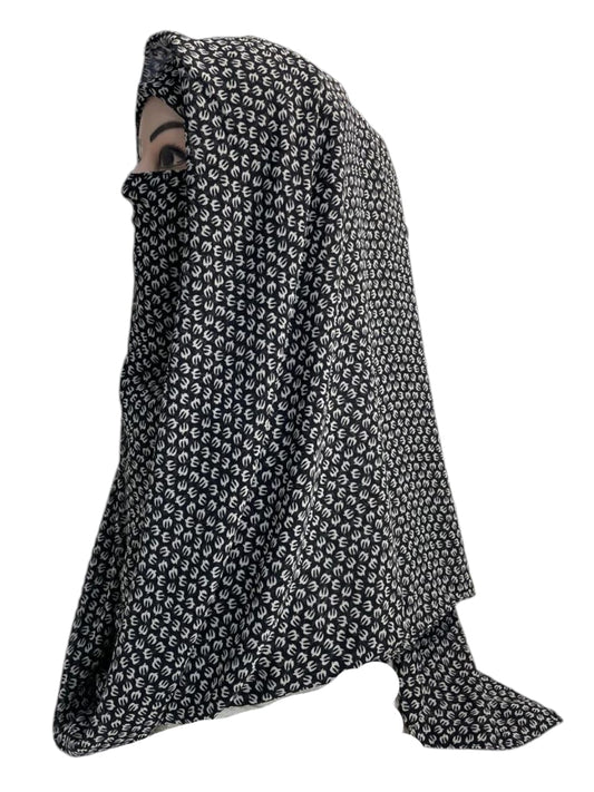 Printed Ninja Nector Hijab With Niqab Design D8