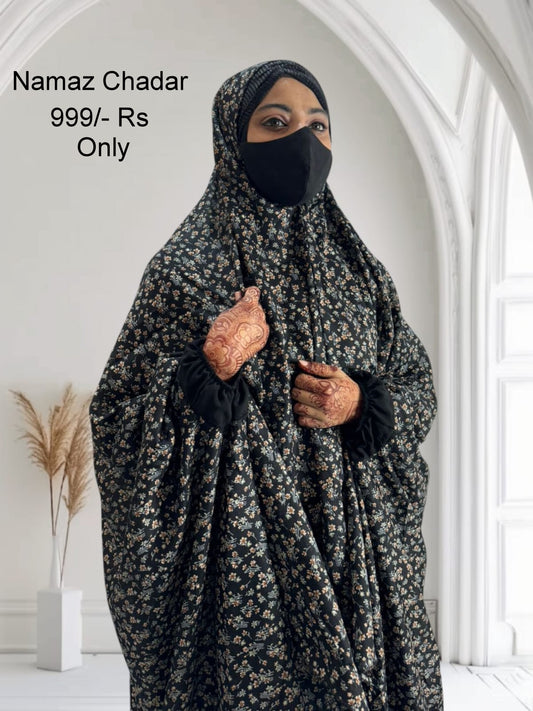 Polka Dots Chadar with Sleeves - Prayer / Namaz Chadar full Hijab