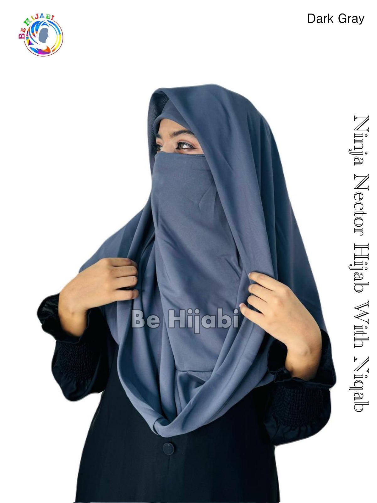 Ninja Nector Hijab With Niqab Color Gray