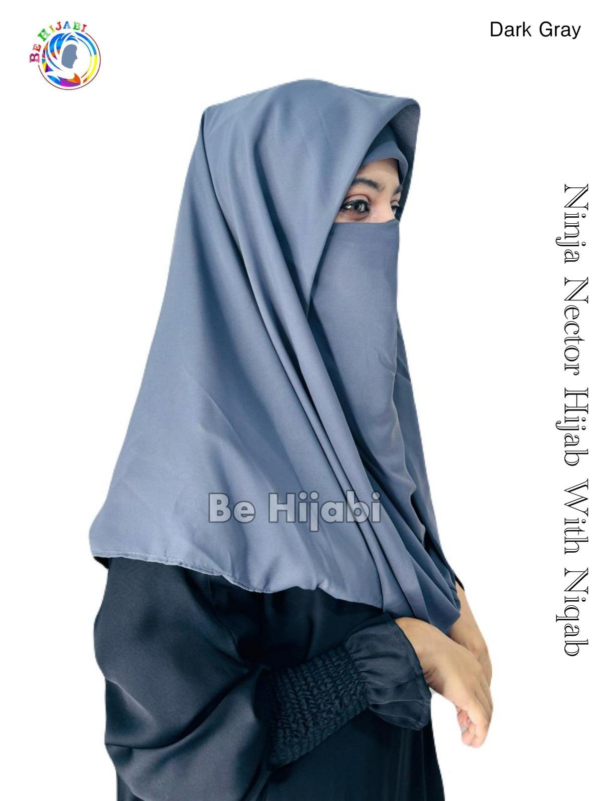 Ninja Nector Hijab With Niqab Color Gray