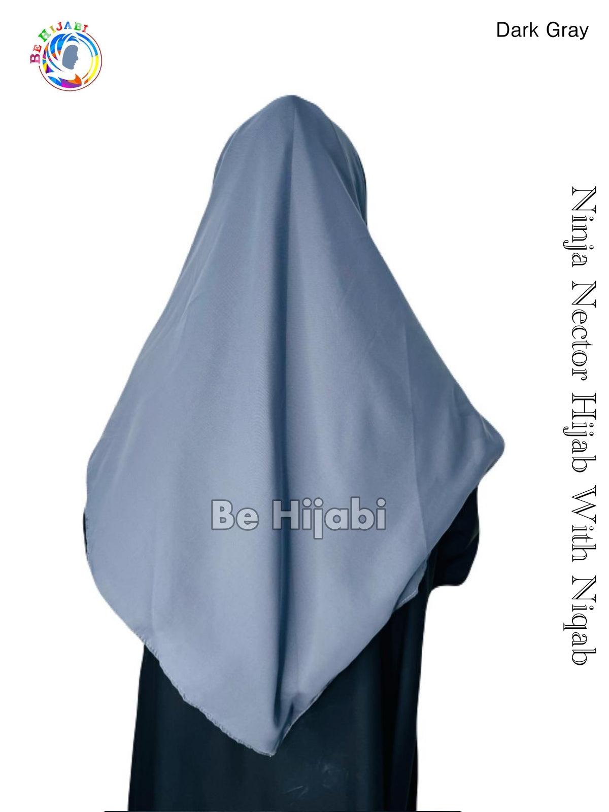 Ninja Nector Hijab With Niqab Color Gray