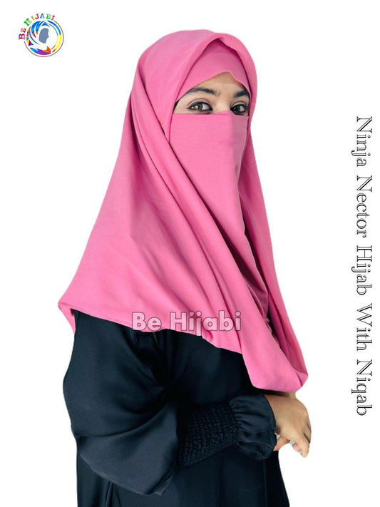 Ninja Nector Hijab With Niqab Color T Pink