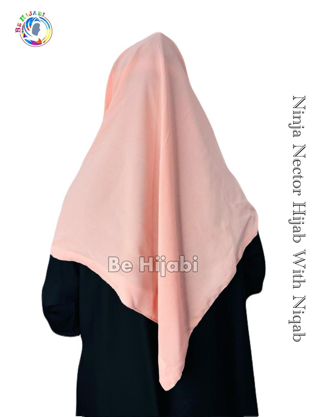 Ninja Nector Hijab With Niqab Color Peach