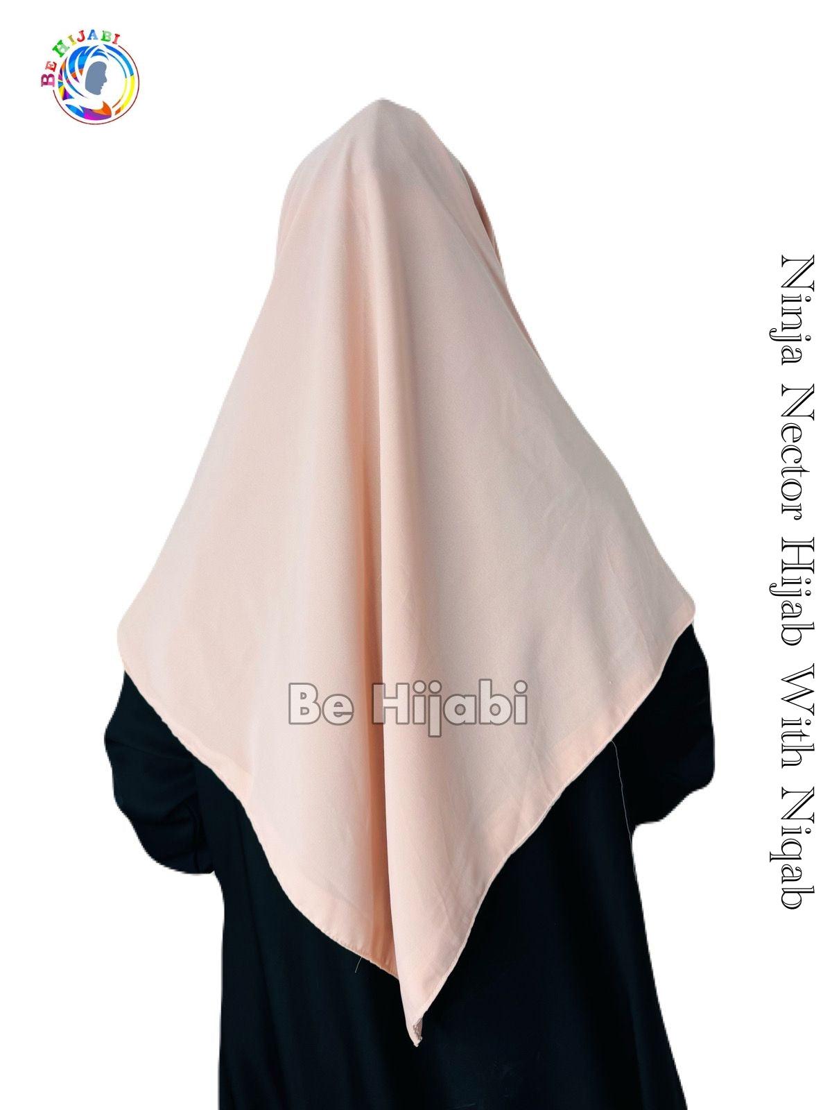 Ninja Nector Hijab With Niqab Color Light Pink