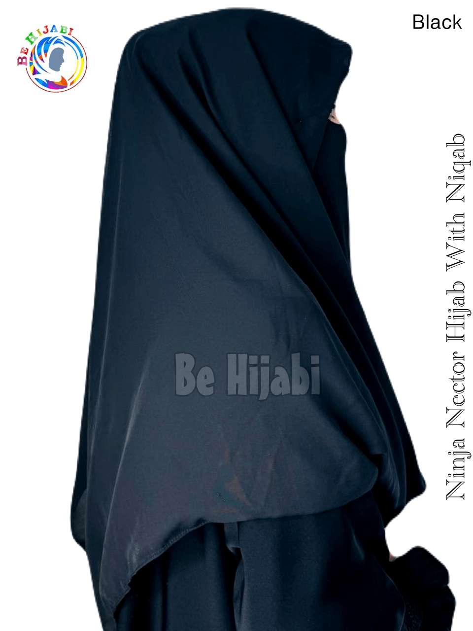 Ninja Nector Hijab With Niqab Color Black