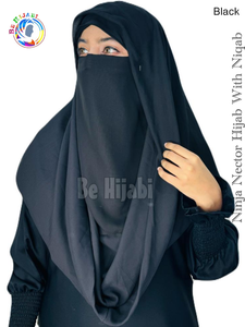 Ninja Nector Hijab With Niqab Color Black