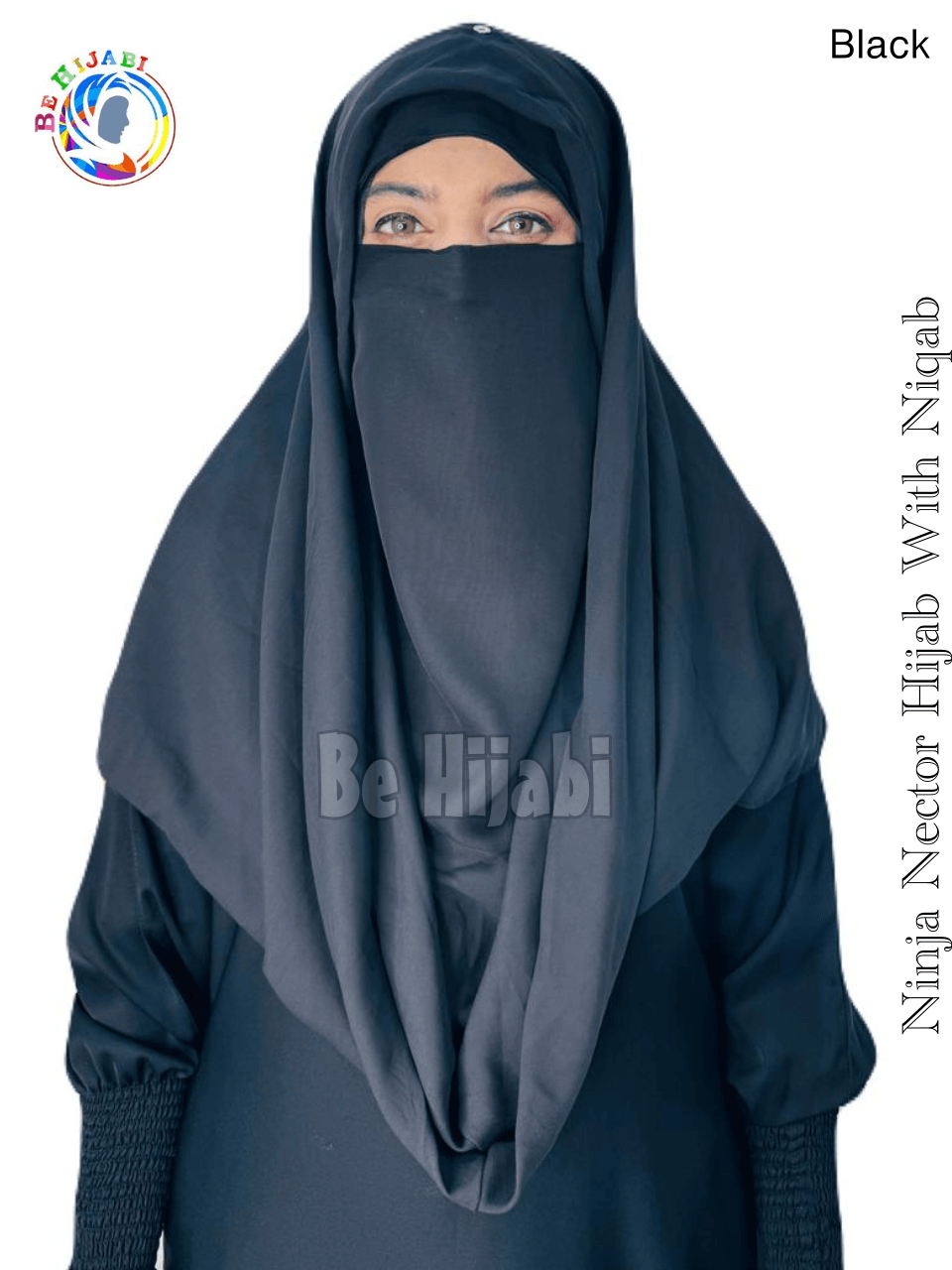 Ninja Nector Hijab With Niqab Color Black