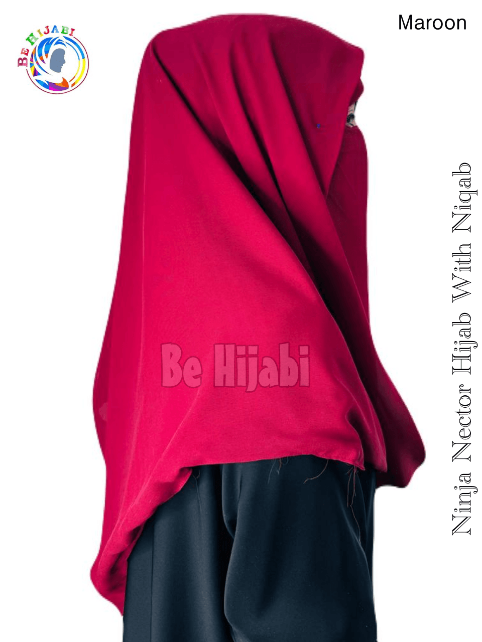 Ninja Nector Hijab With Niqab Color Maroon