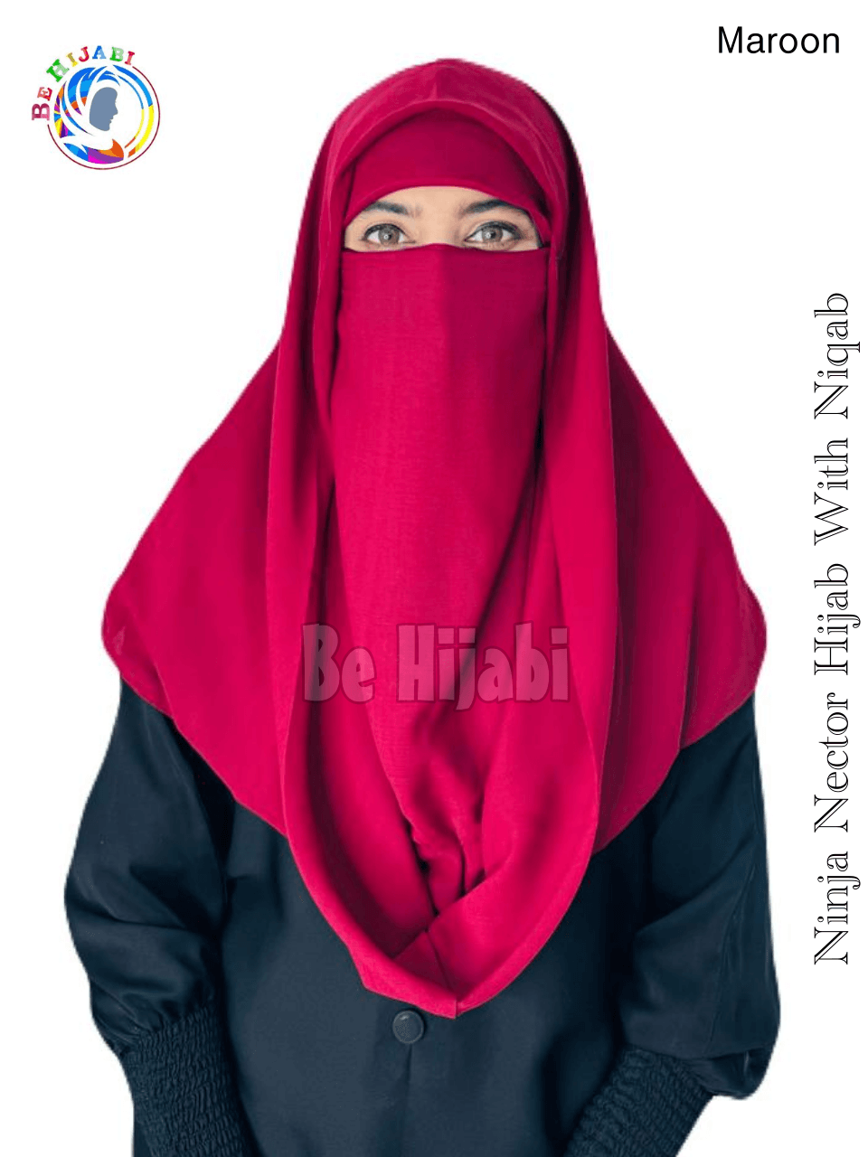 Ninja Nector Hijab With Niqab Color Maroon