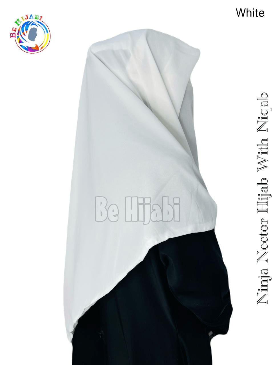 Ninja Nector Hijab With Niqab Color White