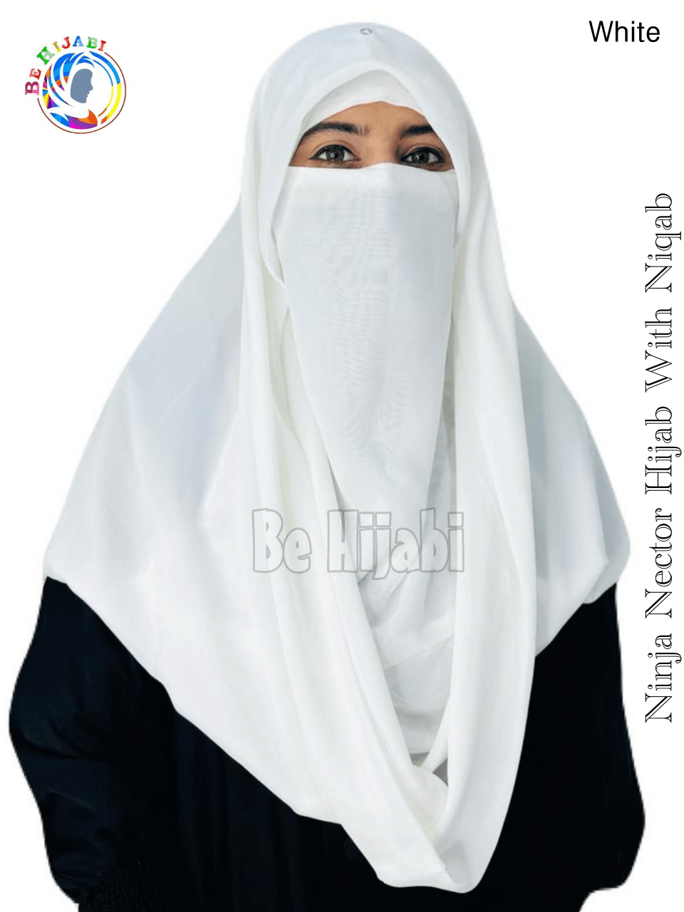 Ninja Nector Hijab With Niqab Color White