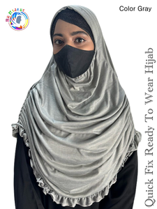 Quick Fix Plating Ready To Wear Hijab Gray