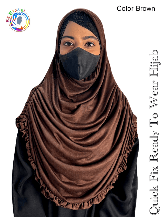 Quick Fix Plating Ready To Wear Hijab Brown