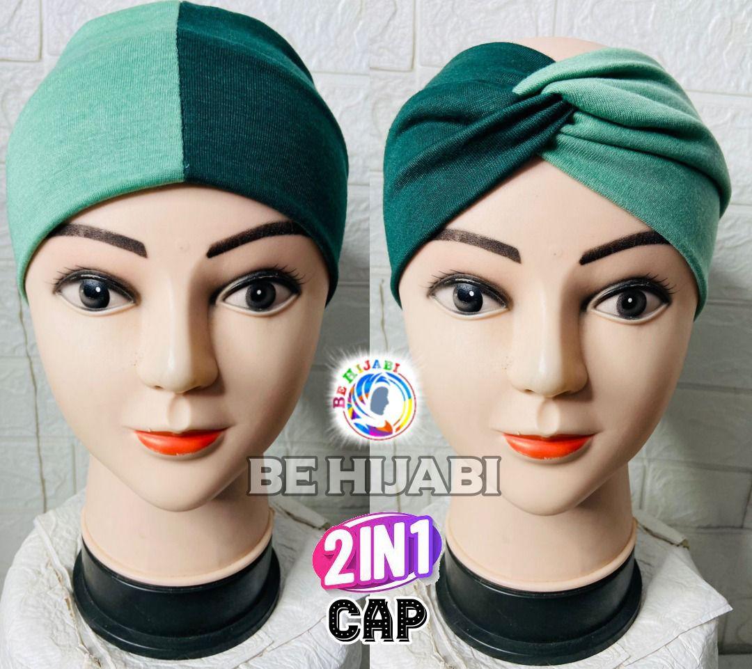 2 in 1 Stylish hijab Cap Wear Three Different Way Colors Available