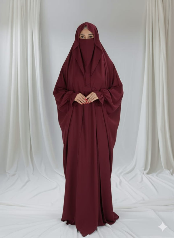 PREMIUM SAUDI JILBAB - Maroon