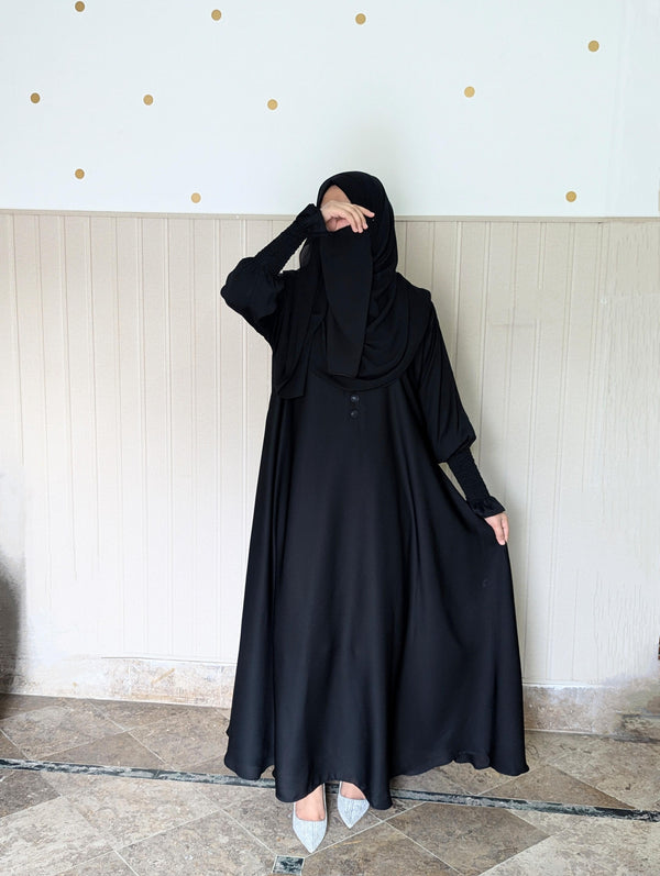 Chun Sleeves Maxi Abaya Black