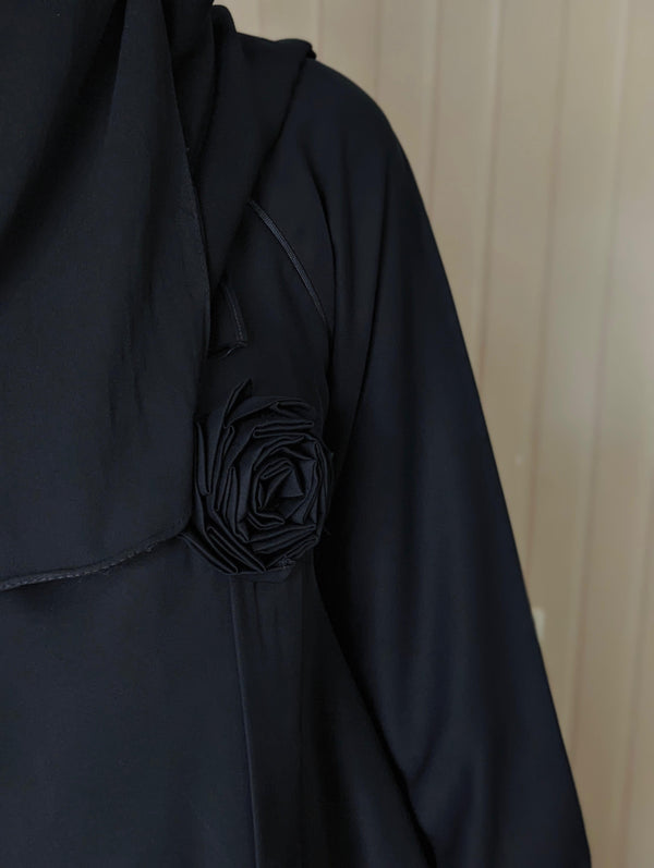 3d Flower Dubai Abaya Black
