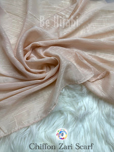 Chiffon Zari Scarf - Beige