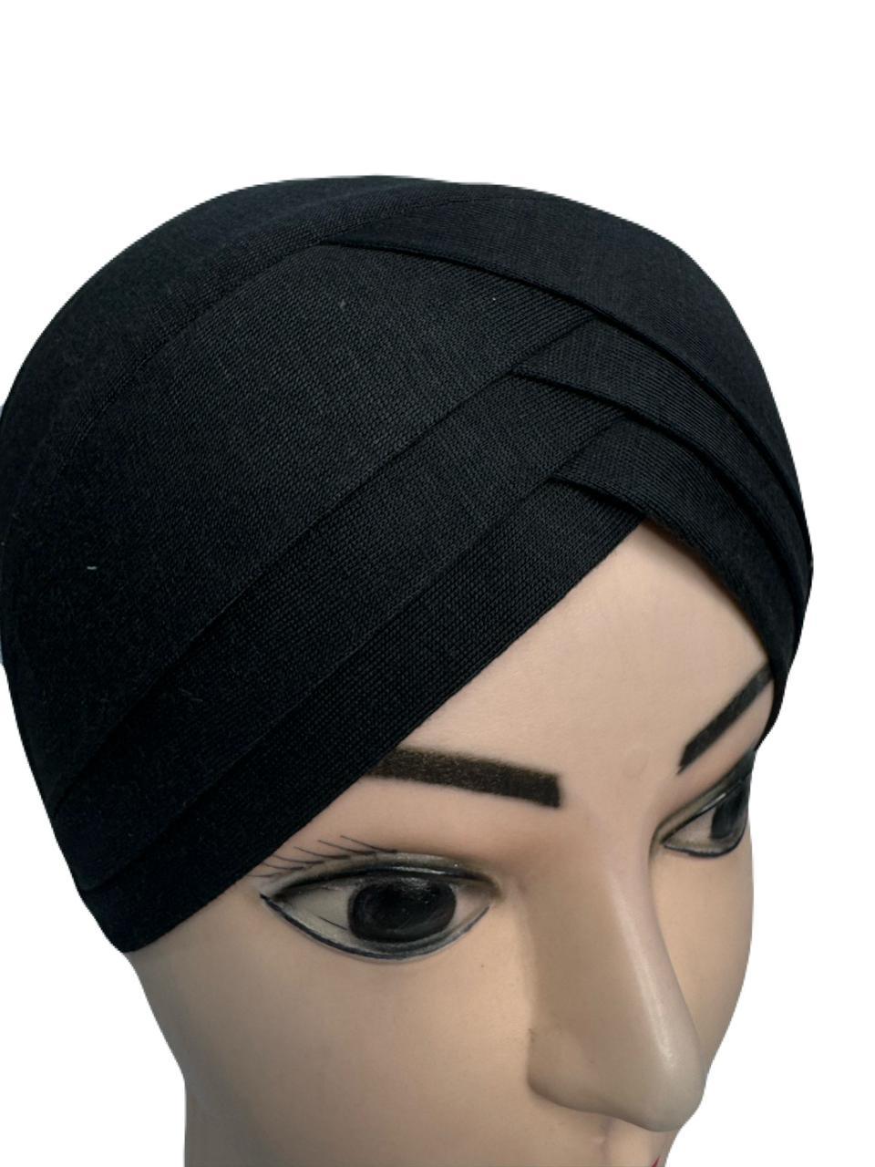 3D Layer Cap for Hijab Black