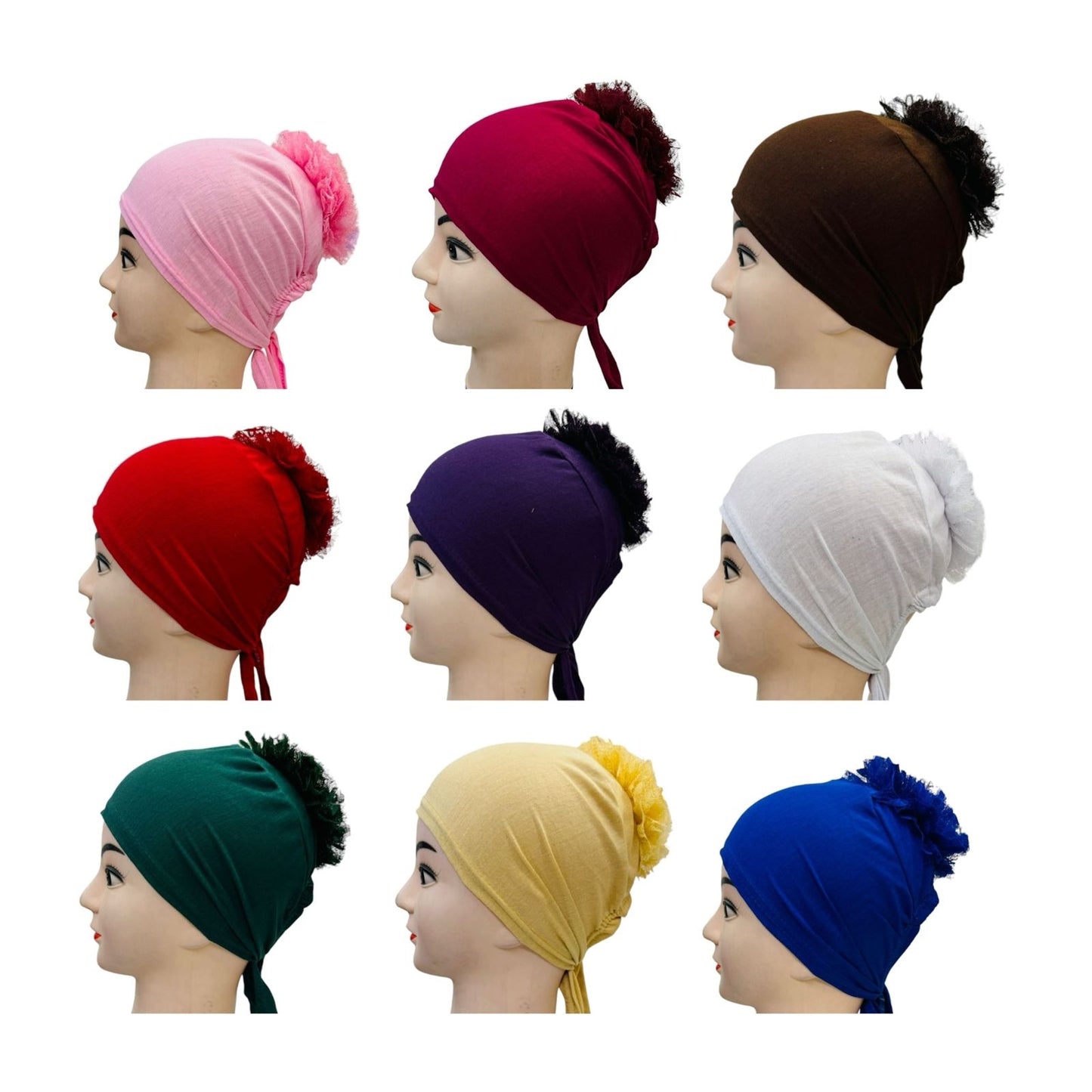 Hijab Turban Arabic Head Scarf Flower Women Chemo Cap Bandana For Women