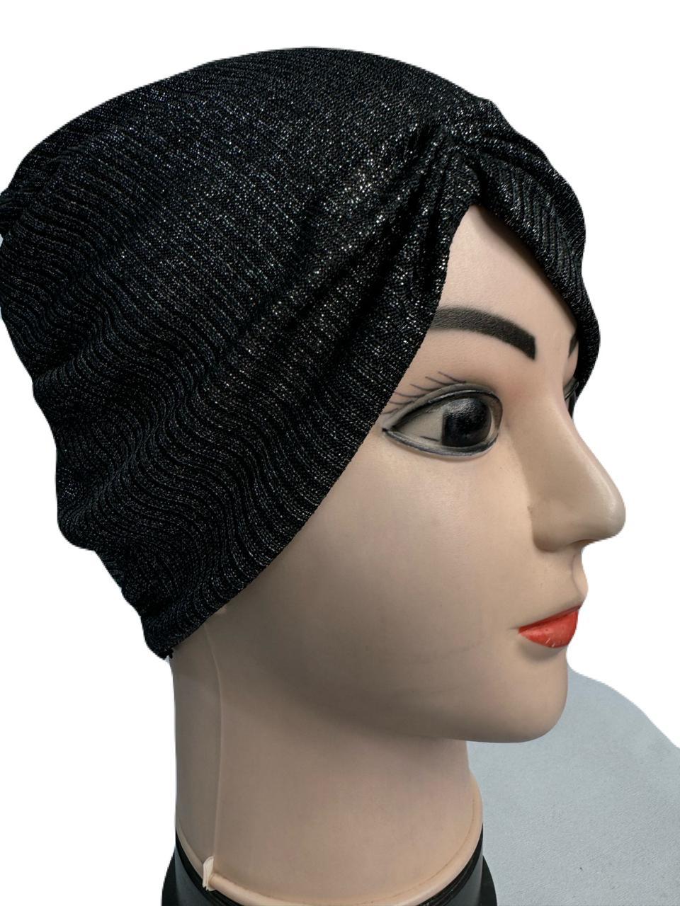 Side Parting Hijab Cap Black