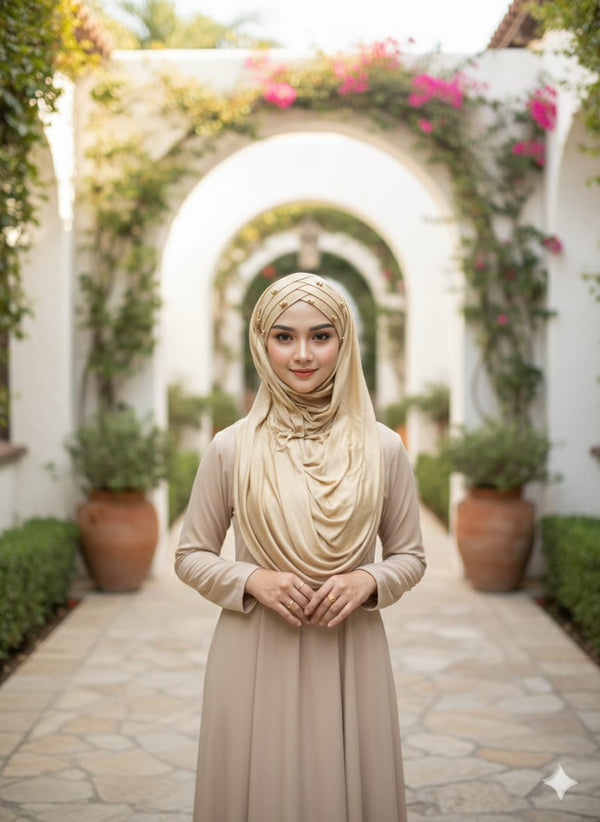 Pearl Turkish Hijab Cotton jersey Color SKin