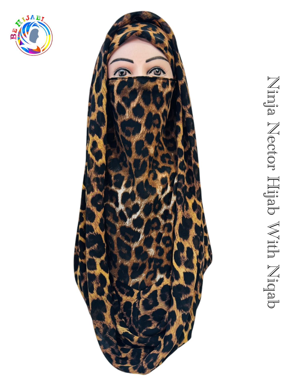 Printed Ninja Nector Hijab With Niqab Design C1