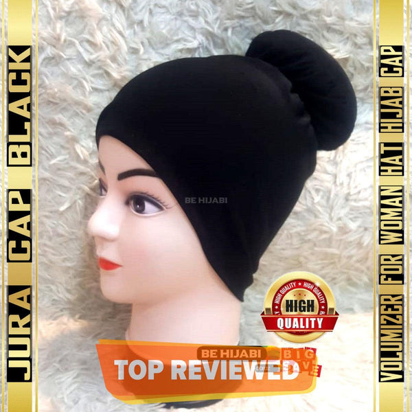 Jura Cap Black Volumizer For Woman Hat Hijab Cap