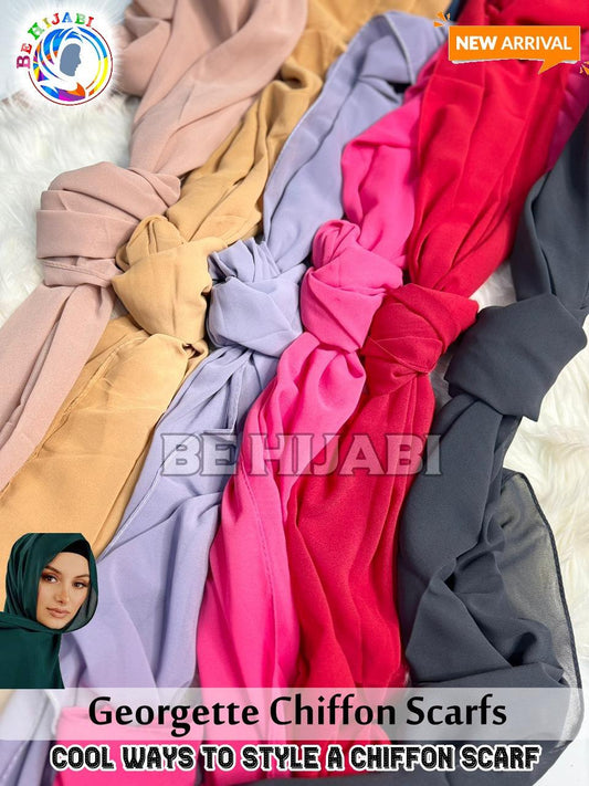 Georgette Chiffon Hijabs & Scarves Deal 4( Pack of 6 )