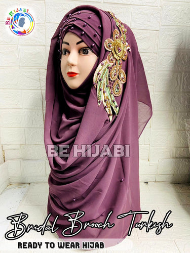 Bridal Turkish Hijab Multi Purple