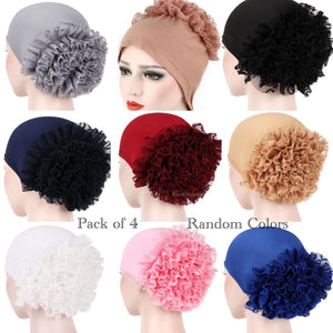 Flower Volume Cap Pack Of 4 Random Colors