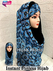 Luxury Pinless Instant Scarf With inner Cap  Color Froze