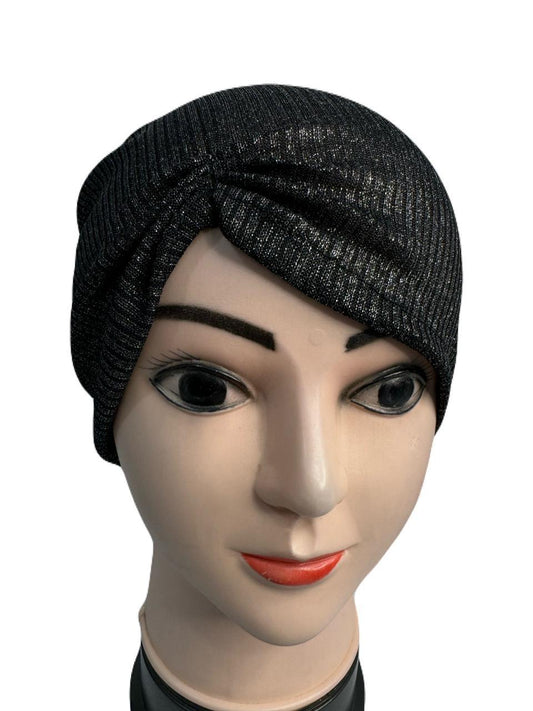 Side Parting Hijab Cap Black