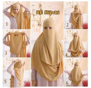 Double Loop Hijab With Forehead Niqab Patti 2 piece set