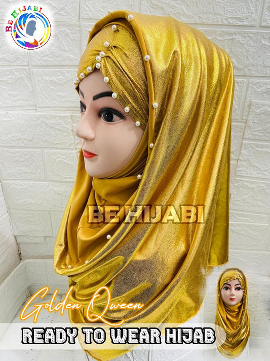 Golden Pinless Hijab