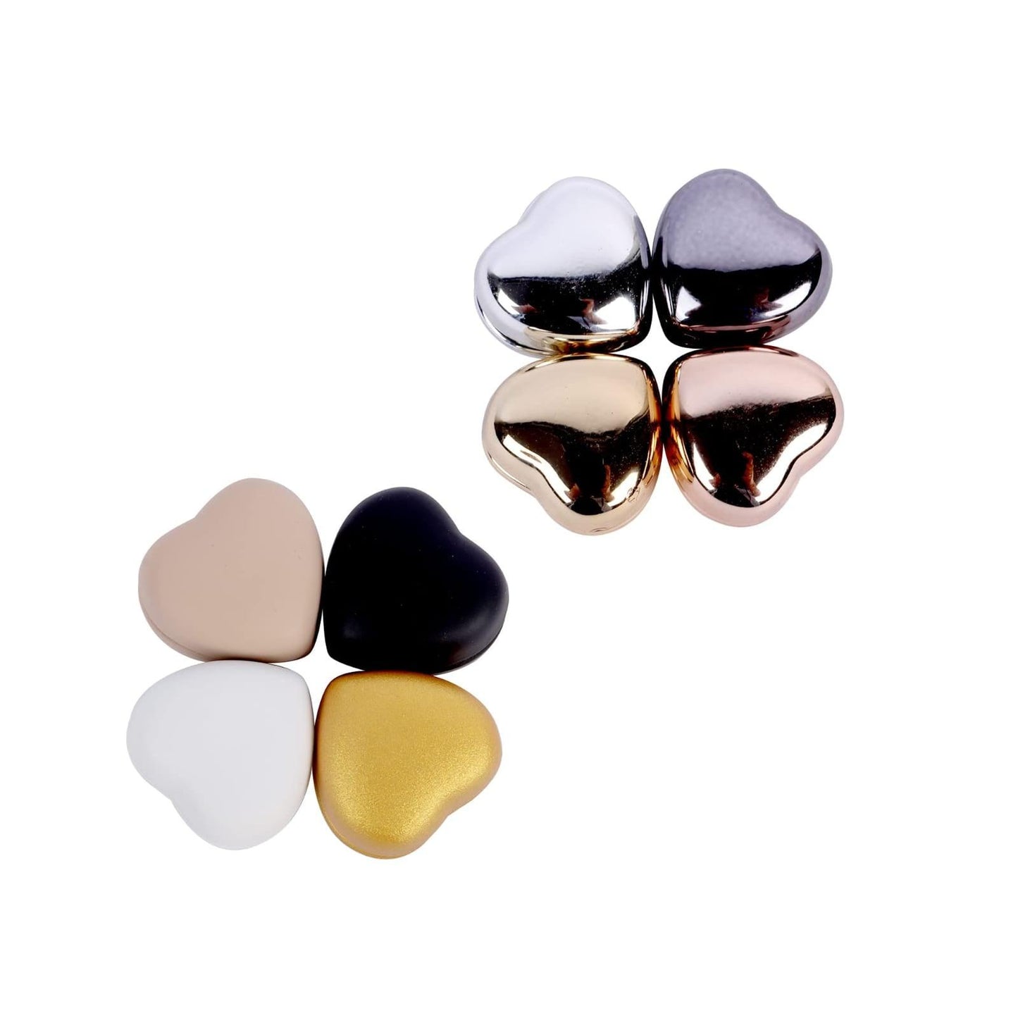 Pack of 4 Pcs Decent Heart Shape Imported Quality Premium Strong Hijab Magnetic Pins metallic